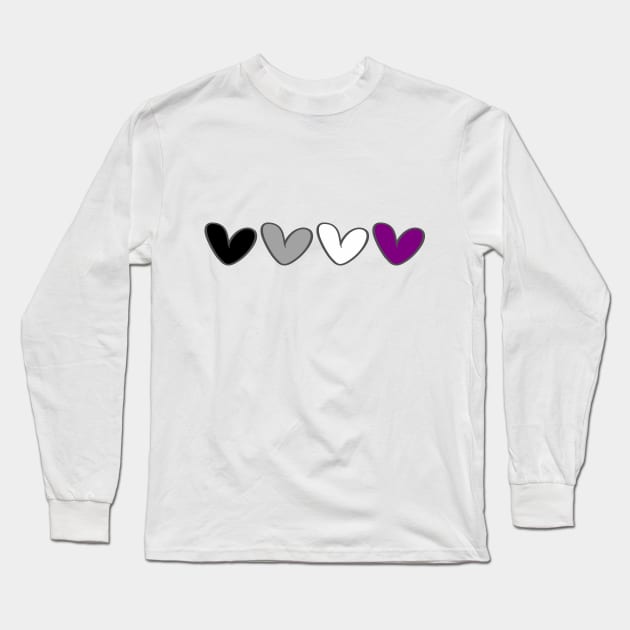 Asexual hearts flag Long Sleeve T-Shirt by artbypond